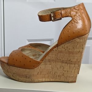 Michael Kors Ostrich Wedge Sandals